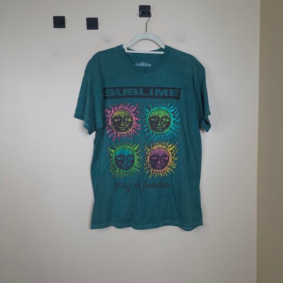 Sublime 40 oz of Freedom Sun Short Sleeve Graphic Tee in Green Size L - Picture 1 of 7